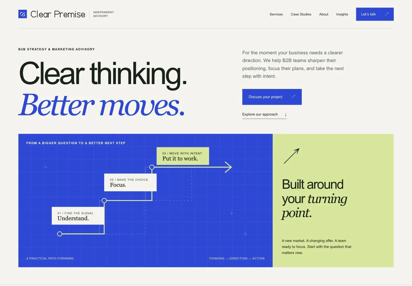 Clear Premise template homepage preview