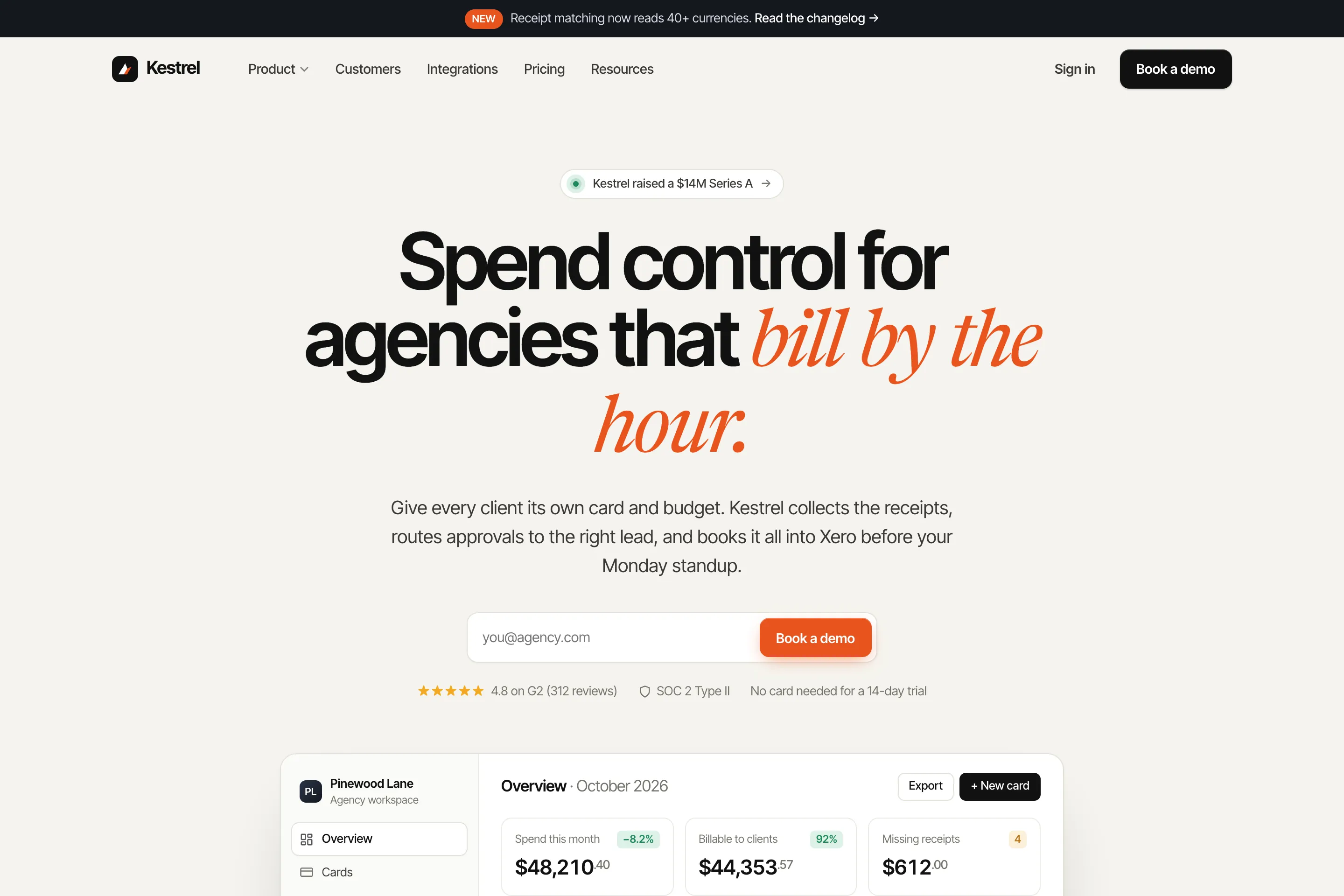 Harrier template homepage preview (earlier build)
