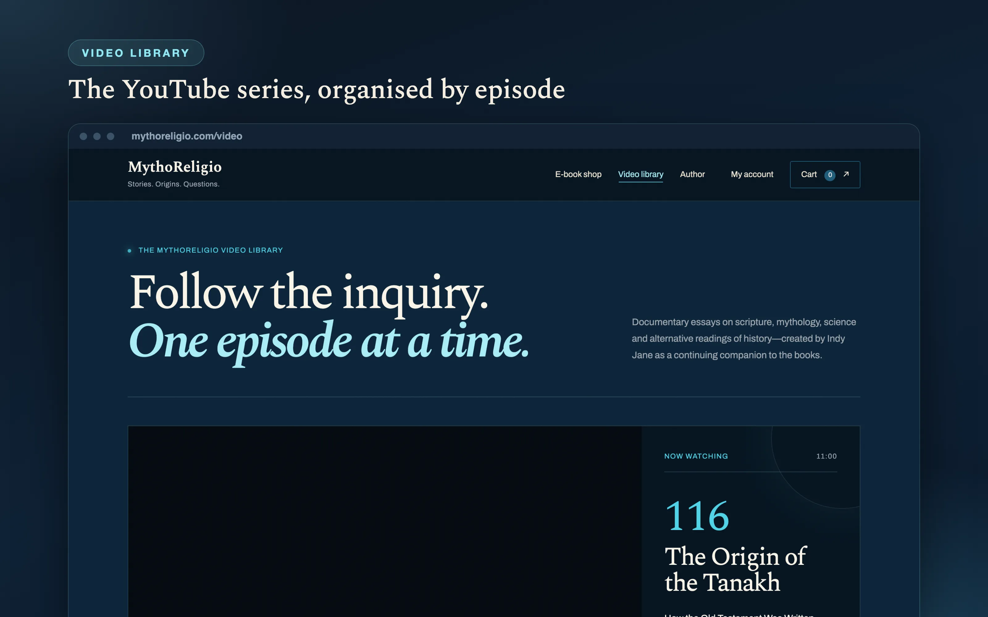 The YouTube series, organised by episode.
