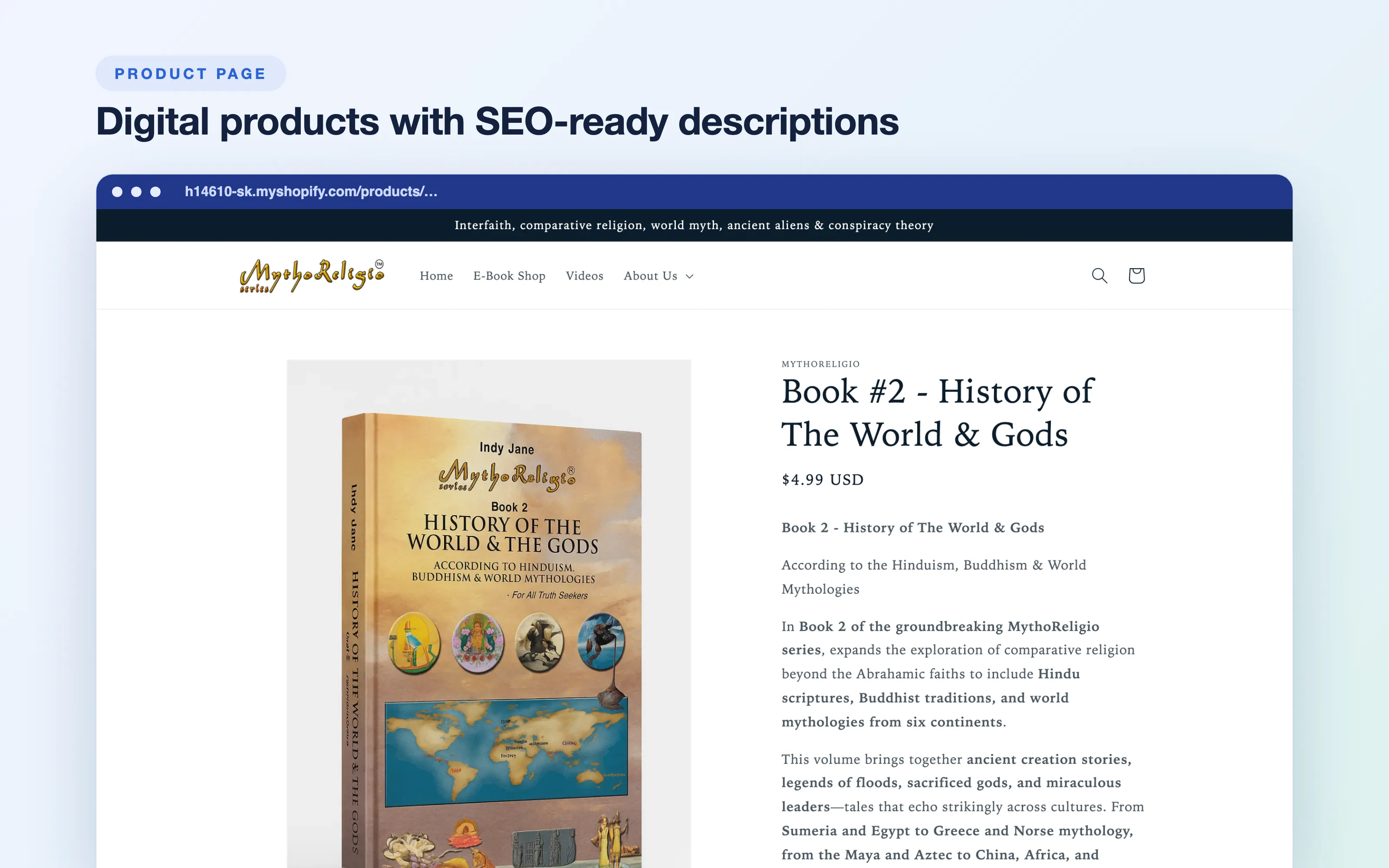 Digital products with SEO-ready descriptions.