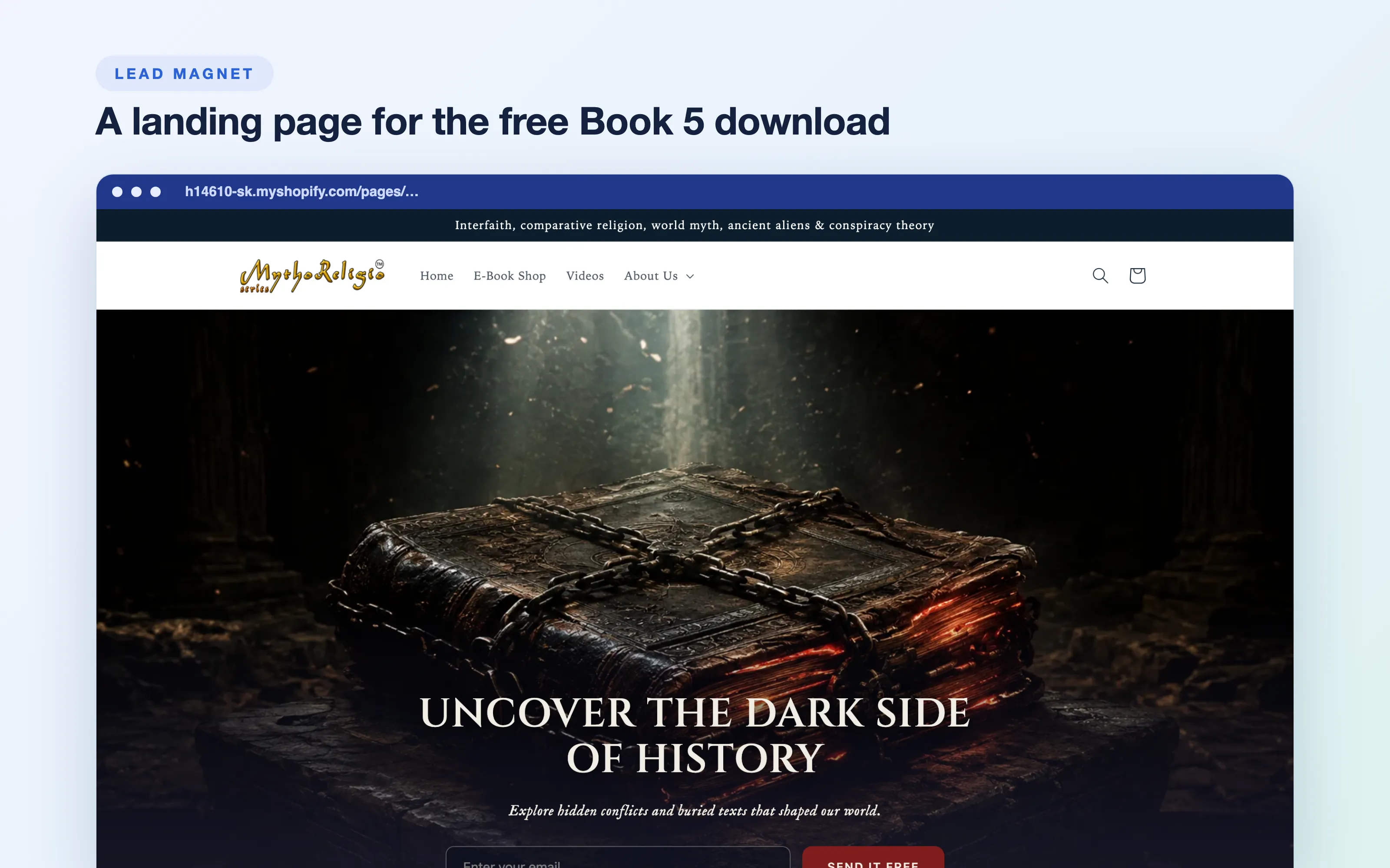 A landing page for the free Book 5 download.